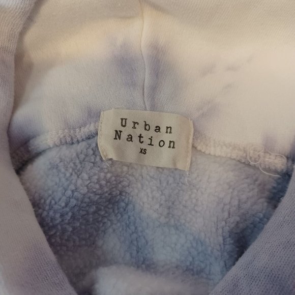 Urban Nation WMNS Sz XS Fleece Tie-dye Multi Marble Hooded Sweatshirt, Athletic - Picture 12 of 14